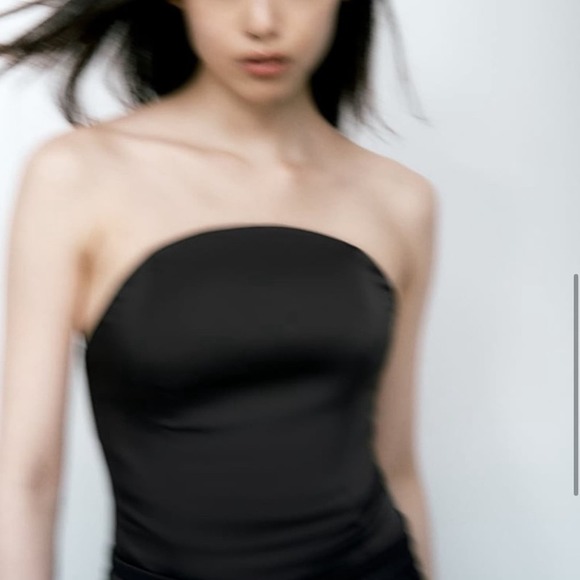 Zara Black SATIN Strapless BODYSUITNWT Size: M - Picture 5 of 9